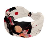 Arte astratta con rami floreali, pianeta e forme rotonde, fasce larghe per donne, yoga, allenamento, fasce elastiche per capelli, per lavare il viso e il trucco