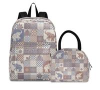 Arte Astratta Dell'Elefante Zaini Studenti Borsa per il Pranzo al Sacco Set Scolastico Zaino Borsa per il Pranzo per Bambini Ragazzi