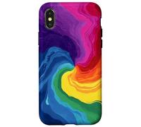 Arte astratta dell'orgoglio arcobaleno Design LGBT Custodia per iPhone X/XS