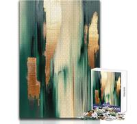 Arte astratta di lusso color oro smeraldo - Pittura a impasto con texture spessa per un elegante puzzle da 1000 pezzi per adolescenti,gioco di pensiero logico interattivo, occasioni