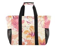 Arte astratta Fiori Astratti Utility Borse Riutilizzabili Shopping Bag Pieghevole Spiaggia Tote Bag Impermeabile Tela Lavanderia Totes