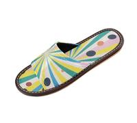 Arte astratta Geometica Rotonda Colorata Spa Sandalo Indoor ed Outdoor Portatile Morbido personale antiscivolo Sandali per Viaggi, Piscina, Festa pantuflas para mujer, Arte astratta geometrica rotonda