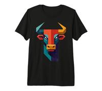 Arte Astratta Geometrica Testa di Toro Maglietta Premium