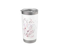 Arte astratta moderna con schizzi di vernice rossa e viola Bicchiere termico in acciaio inox doppia parete