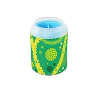 Arte astratta ramo di albero verde giallo riutilizzabile Dog Cleaner rondella e massaggiatore setole in silicone morbido kit di pulizia per cani gatti