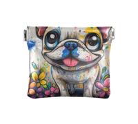 Arte Bianco Bulldog Francese Moda Cuoio DELL'UNITÀ di elaborazione Piccola Portamonete Fancy Mini Cambiamento Portafoglio Tasca Moneta per Gli Uomini Donne Viaggi soporte