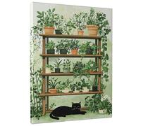 Arte botanica da parete, decorazione in tela con piante verdi, decorazione artistica estetica per la casa a tema naturale, per soggiorno, camera da letto, ufficio, senza cornice, 40,6 x 50,8 cm
