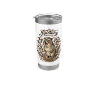 Arte botanica della fauna selvatica Awawa Grumpy Rock Hyrax Bicchiere termico in acciaio inox doppia parete