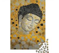 Arte Buddha Astratto Giallo Puzzle 1000 Pezzi Carta Puzzle per Adulti Gioco di Puzzle 1000 Pezzi Relax Decorazione Regalo 70x50cm/1000pcs