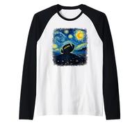 Arte calcistica Ispirata a Van Gogh per i Fan degli Uomini Maglia con Maniche Raglan