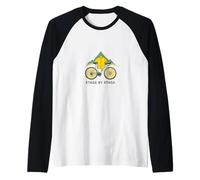 Arte ciclistica Minimalista - Bici da Strada e Alpinismo Maglia con Maniche Raglan
