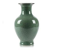 Arte cinese ceramica fatta a mano antica ghiaccio Crack Glaze vasi grande porcellana fiore bottiglia vaso per la decorazione domestica (verde)..