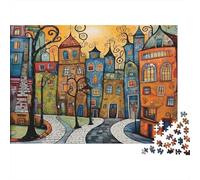 Arte Cittadina Colorata Rompicapi per Adulti 1000 Pezzi Impossibile Puzzle Giungla Tigre Floreale Rompicapo per Adulti Puzzle Adulti Difficile Rompicapo Gioco Sfida Colorato Bella