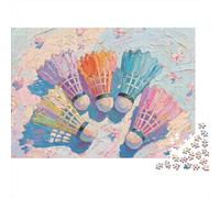 Arte colorata Shuttlecock 1000 Badminton Shuttlecocks Pezzi Puzzle Cartone Riciclato Idea Coppia Attività Top Valutato Regalo Divertente Anniversario Sfida Adolescenti 52x38cm/1000pcs