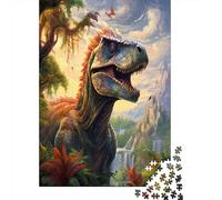 Arte con dinosauri Puzzle 1000Pcs Scena preistorica fantasy Decorazione Per La Casa. Rilassamento E Intelligence Per Adulti E Bambini Da 14 Anni 70x50cm/1000pcs