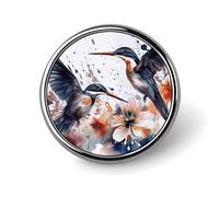 Arte con fiori di giglio uccelli acquerello distintivo rotondo carino spilla cappelli giacche decorazione spilla personalizzata spilla abbigliamento gioielli accessori per festa di nozze regalo