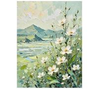 Arte Contemporanea, Fiori Eleganti Dipinti A Mano, Estetica Moderna, Opere D'Arte Floreali, Dipinti A Olio Su Tela, Decorazioni Murali per La Casa, 50X70 Cm (20X28 Pollici)