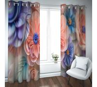 Arte Contemporanea Tende Oscuranti Fiori Eleganti Tende Termiche per Finestre per Soggiorno Camera da Letto Piccoli Appartamenti Riduzione del Rumore W140xL290cm 2 pannelli