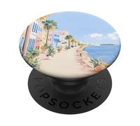 Arte costiera pastello della SC Battery Promenade, A Charleston PopSockets PopGrip Adesivo