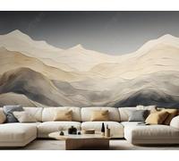 Arte Creativa Con Cime Di Montagna Astratte Dipinte A Mano 3D Carta Da Parati Facile Installare Mobili Sfondi Ufficio Divano Camera Letto Sfondo Decorazione Murale-200cm×140cm