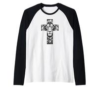 Arte Cristiana della Croce Maglia con Maniche Raglan
