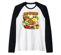 Arte culinaria Piccante del Pad KRA Pao Tailandese Maglia con Maniche Raglan