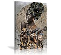 Arte da parete afroamericana, elegante decorazione da parete minimalista, stampa astratta su tela per soggiorno, bagno, decorazione per la casa con cornice per pareti, 40,6 x 61 cm