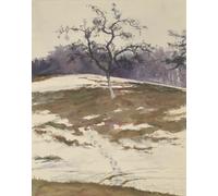 Arte da parete albero nudo sulla collina innevata - Poster paesaggio -...