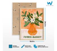 Arte da parete astratta floreale farfalla - arancione set di 3 poster...