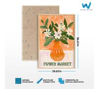 Arte da parete astratta floreale farfalla - arancione set di 3 poster...