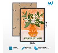 Arte da parete astratta floreale farfalla - arancione set di 3 poster...