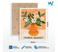 Arte da parete astratta floreale farfalla - arancione set di 3 poster...