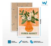 Arte da parete astratta floreale farfalla - arancione set di 3 poster...