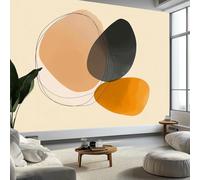 Arte da Parete Astratto Ellisse Murales Personalizzati Arte Minimalista a Strisce Carta da Parati Fotografica per Cameretta Bambini, Camera da Letto 450 x 315 cm (L x A), Carta da Parati in Effetto 3D