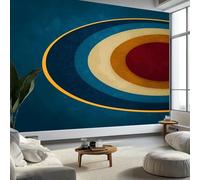 Arte da Parete Astratto Ellisse Strisce Murales Personalizzati Minimalismo Carta da Parati Fotografica per Cameretta Bambini, Camera da Letto 200 x 140 cm (L x A), Carta da Parati in Effetto 3D
