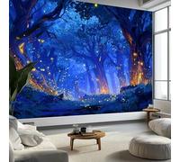 Arte da Parete Dio Foresta Segreta Lucciole Murales Personalizzati Stile Sognante Carta da Parati Fotografica per Cameretta Bambini, Camera da Letto 500 x 280 cm (L x A), Carta da Parati in Effetto 3D