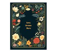 Arte da parete floreale "L'amore cresce qui" decorazione elegante vintage Natu