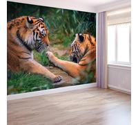 Arte da Parete Foresta Tigre Murales Personalizzati Fotografia Naturalistica Carta da Parati Fotografica per Cameretta Bambini, Camera da Letto 400 x 280 cm (L x A), Carta da Parati in Effetto 3D