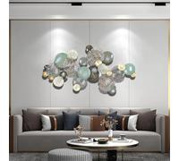 Arte da parete in metallo dal design moderno cavo, decorazione artistica da parete in metallo fatta a mano, scultura da parete in metallo rotonda stereo 3D for la decorazione domestica,120 * 60CM