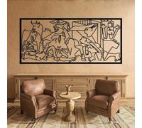 Arte da Parete in Metallo Decorazione murale Nera Guernica Extra Large Picasso Opera Moderna Guernica Decorazione Scultura Moderna per Soggiorno Camera da Letto Corridoio e Scale (Nero