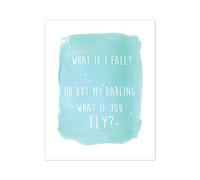 Arte da parete motivazionale, decorazione da parete motivazionale, decorazione per la stanza del bebè,"What if you fly in blu"