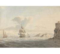 Arte da parete navi a vela costiere - Poster marittimo sereno -...