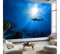 Arte da Parete Sole Sull'Oceano Coralli Pesci Murales Fotografia Naturalistica Carta da Parati Fotografica per Cameretta Bambini, Camera da Letto 250 x 175 cm (L x A), Carta da Parati in Effetto 3D