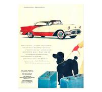Arte da parete vintage per auto e cani decorazione retrò degli anni '50...