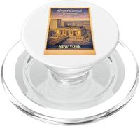 Arte da viaggio aerea retrò di New York City Grand Central Terminal PopSockets PopGrip per MagSafe