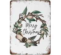 Arte de pared navideño, decoración navideña, letreros de metal vintage, arte cristiano moderno, decoración de pared vintage, letrero de hojalata, decoraciones divertidas para el hogar, bar, granja, h