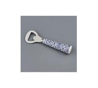 ARTE DEGLI ARGENTI BOMBONIERA NOZZE MATRIMONIO APRIBOTTIGLIE LEVATAPPO con MANICO in CERAMICA con DECORO MAIOLICA Cm.15 LAMA METALLO 1317014