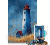 Arte del faro ad acquerello (无水) Puzzle da 1000 pezzi per adolescenti Gioco di richiamo mentale Chiusura sicura Nessun pezzo allentato Gioco per la mente da viaggio Regalo (38x26cm)