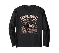 Arte del Feral Moms Social Club Panther Roses Maglia a Manica