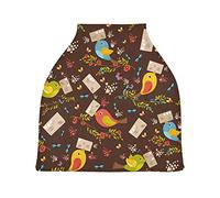 Arte Del Fiore Degli Uccelli Passeggino Tettoia Copri Seggiolino Copertura Infermieristica Auto per Bambini per L'Allattamento Al Seno Morbido Traspirante Elastica Tettuccio